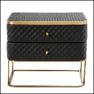 Nightstand in brushed brass and in leather look 24-Monfort