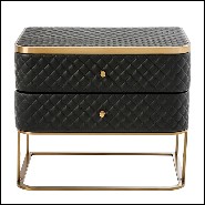 Side table in brushed brass and in leather look 24-Monfort