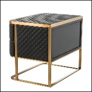 Nightstand in brushed brass and in leather look 24-Monfort