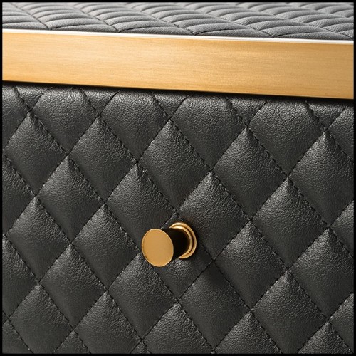 Table d'appoint en laiton brossé finition style cuir 24-Monfort