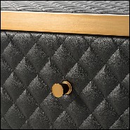 Table d'appoint en laiton brossé finition style cuir 24-Monfort