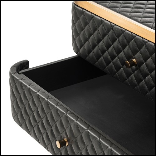 Nightstand in brushed brass and in leather look 24-Monfort