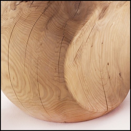 Stool in Solid Cedar 162-Cocoona Shape 2