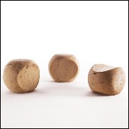 Stool in Solid Cedar 162-Cocoona Shape 3