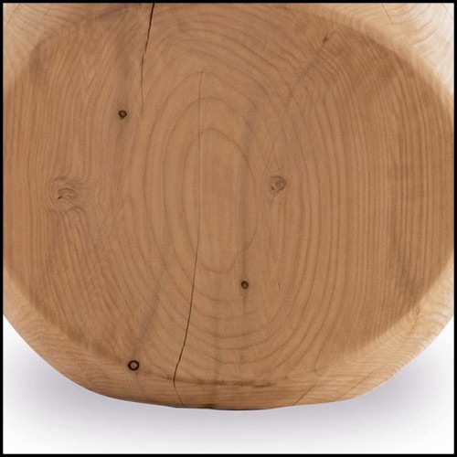 Stool in Solid Cedar 162-Cocoona Shape 3