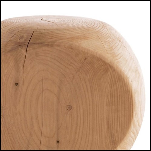Stool in Solid Cedar 162-Cocoona Shape 3