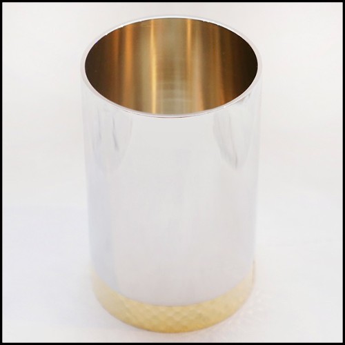 Porte-crayons en laiton massif poli en or blanc PC-Golfer