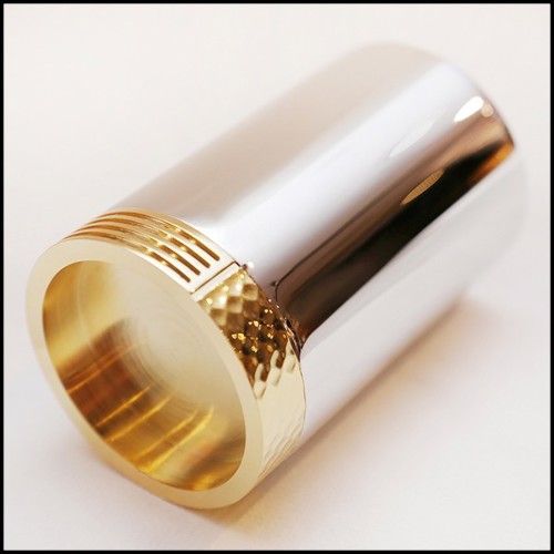 Porte-crayons en laiton massif poli en or blanc PC-Golfer