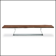 Banc en noyer massif 154-Raw Wood Slat