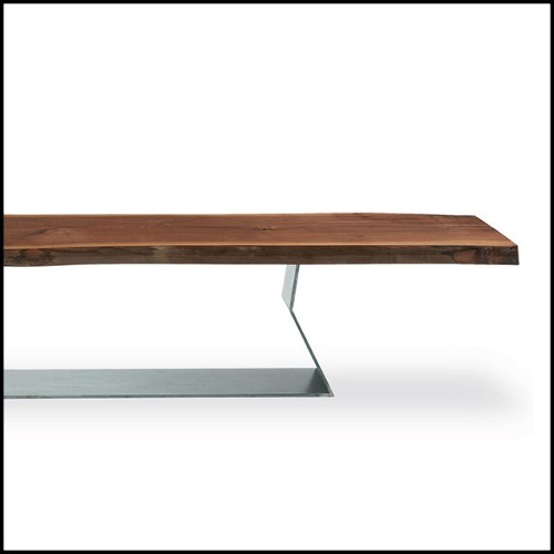 Bench in Solid Walnut Wood 154-Raw Wood Slat