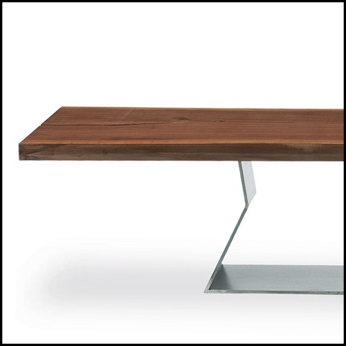 Banc en noyer massif 154-Raw Wood Slat