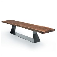 Bench in Solid Walnut Wood 154-Raw Wood Slat