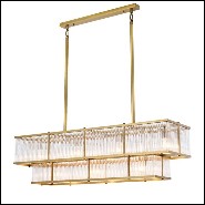 Chandelier in brass in antique finish and clear glass 24-Le Marais
