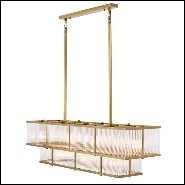 Chandelier en laiton finition antique et verre clair 24-Le Marais