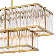 Chandelier in brass in antique finish and clear glass 24-Le Marais