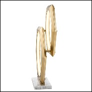 Table Lamp in brass in antique finish with integrated LED lights 24-Hexum