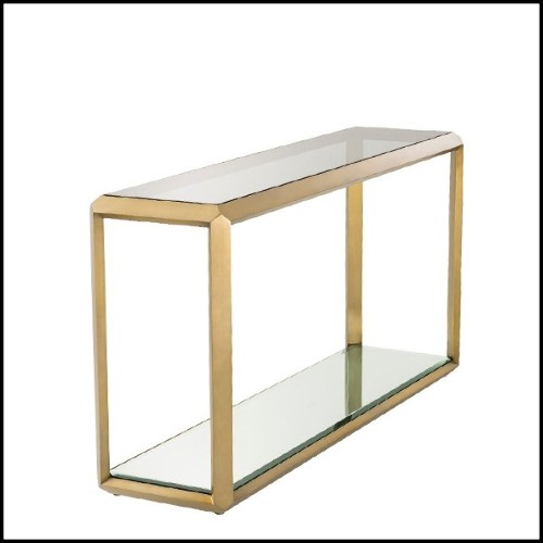 Console in stainless steel in brushed brass finish 24-Callum.