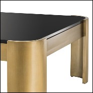 Coffee Table in stainless steel and top in smoked black glass 24-Courrier