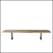 Coffe Table in stainless steel in brushed brass finish and base in iron 24-Vauclair