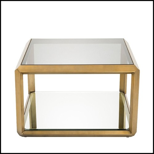 Table d'appoint en acier inoxydable finition laiton brossé 24-Callum