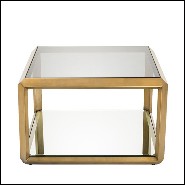 Table d'appoint en acier inoxydable finition laiton brossé 24-Callum