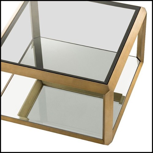 Side Table in stainless steel in brushed brass finish 24-Callum