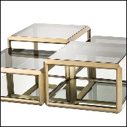Coffee Tables with structure in stainless steel in brushed brass finish 24-Callum Set of 4
