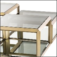 Tables basses avec structure en acier inoxydable finition laiton brossé 24-Callum Set of 4
