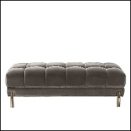 Bench with structure in wood and seat in velvet fabric 24-Sienna Grey