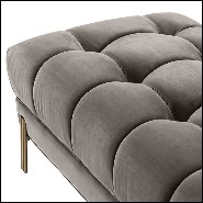 Bench with structure in wood and seat in velvet fabric 24-Sienna Grey