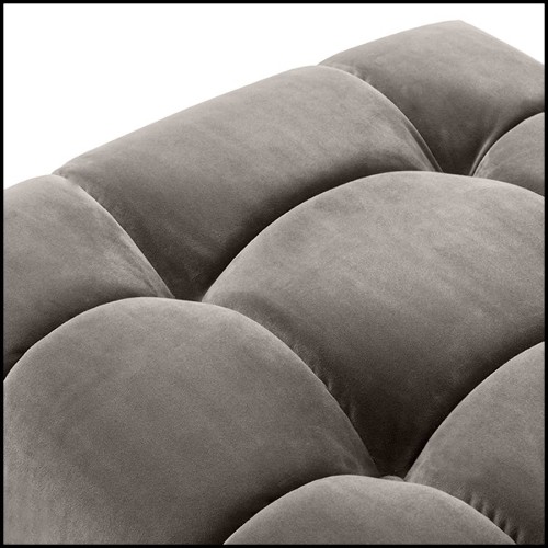 Bench with structure in wood and seat in velvet fabric 24-Sienna Grey