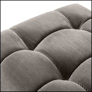 Banc avec structure en bois et assise en tissu velours 24-Sienna Grey