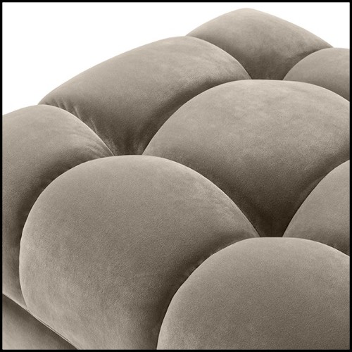 Banc avec structure en bois et assise en tissu velours 24-Sienna Greige