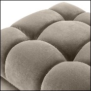 Bench with structure in wood and seat in velvet fabric 24-Sienna Greige