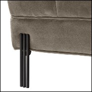 Bench with structure in wood and seat in velvet fabric 24-Sienna Greige