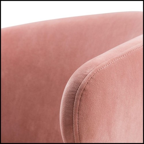 Chaise avec structure en laiton et tissu velours coloris Savona Nude 24-Kinley Nude