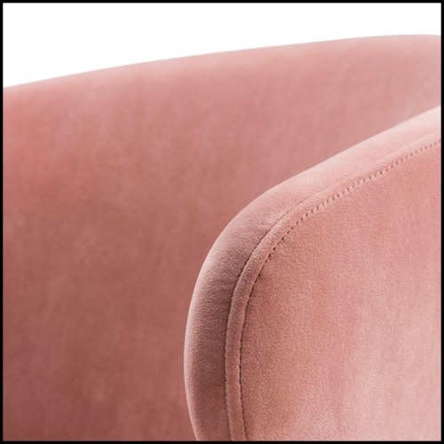 Chair with structure in brass and velvet fabric in Savona Nude finish 24-Kinley Nude
