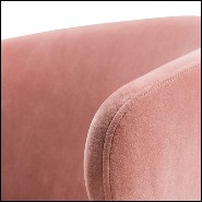 Chair with structure in brass and velvet fabric in Savona Nude finish 24-Kinley Nude