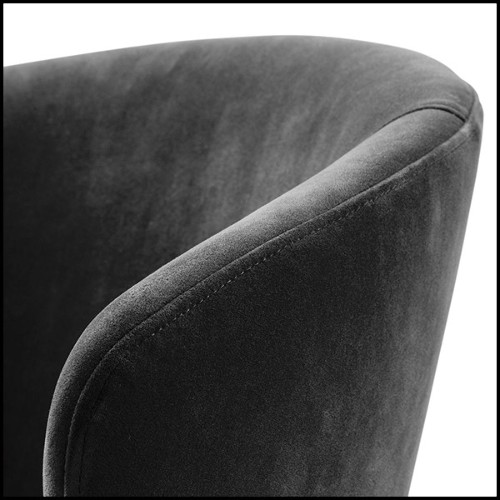 Chaise avec structure en laiton et tissu velours coloris Dark 24-Kinley Dark