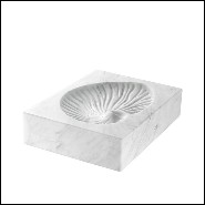 Ashtray in white marble 24-Conchiglia White