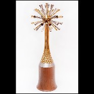 Sculpture with solid walnut base and with 50 Tees PC-Golfer Trophee