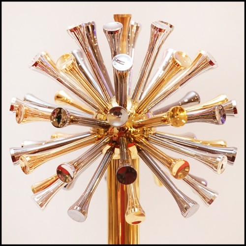 Sculpture with solid walnut base and with 50 Tees PC-Golfer Trophee