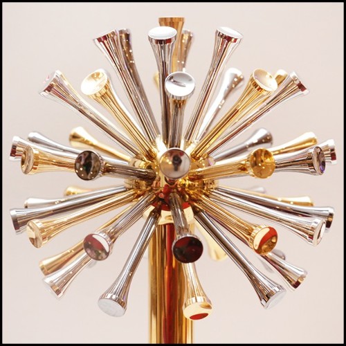 Sculpture with solid walnut base and with 50 Tees PC-Golfer Trophee