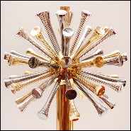 Sculpture with solid walnut base and with 50 Tees PC-Golfer Trophee