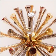 Sculpture with solid walnut base and with 50 Tees PC-Golfer Trophee