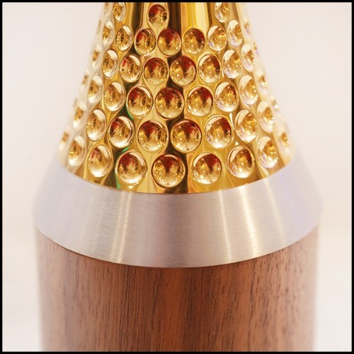 Sculpture with solid walnut base and with 50 Tees PC-Golfer Trophee