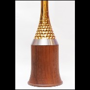 Sculpture with solid walnut base and with 50 Tees PC-Golfer Trophee