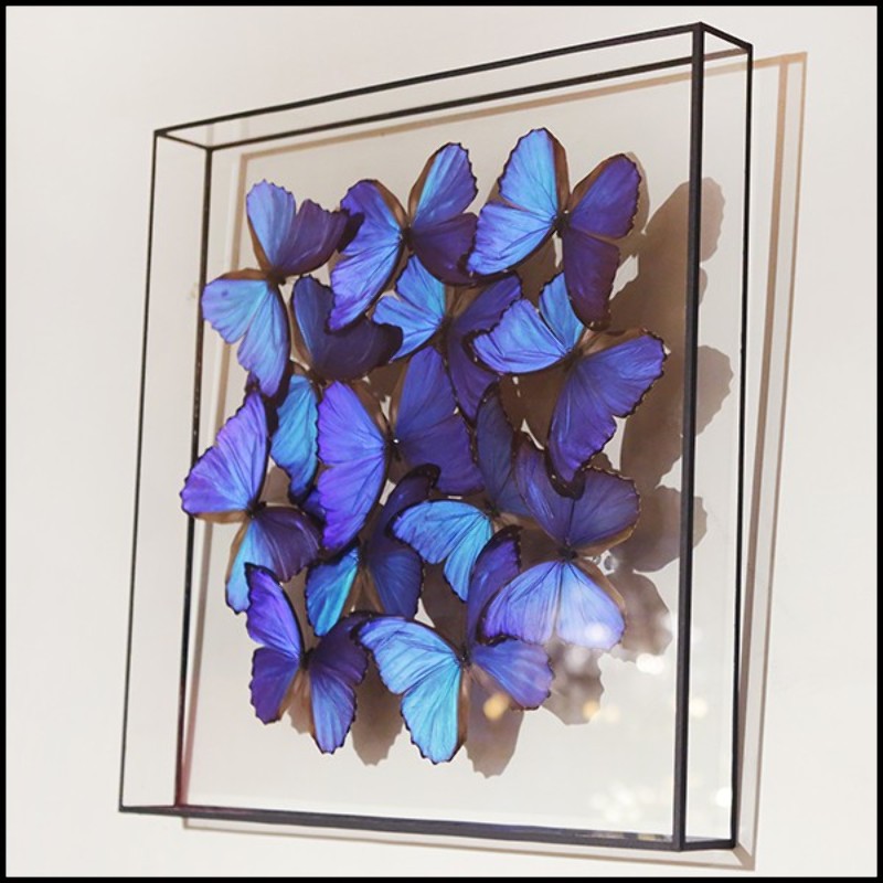 Papillon 3D Wall Art: murale papillons, papillons de papier, décor  fantaisiste, en filigrane morpho noir -  France