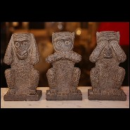 Sculpture en pierre sculptée PC-Stone Monkeys Set of 3 Large