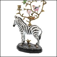 Sculpture bougeoir en porcelaine blanche avec détails en laiton 162-Zebra
